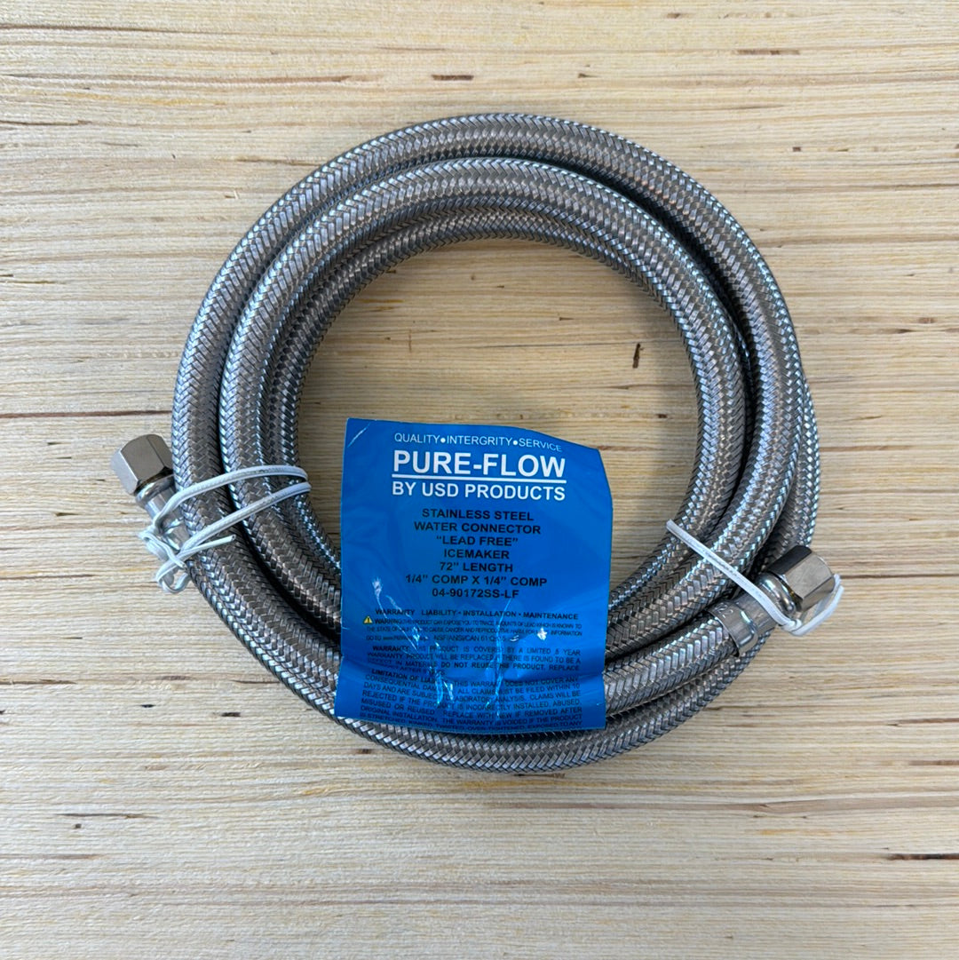 72" Stainless Steel Ice Maker Hose - 54-3072