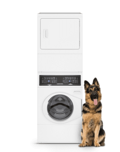 SF7 Stacked White Washer – Gas Dryer with Pet Plus™ | Sanitize | Fast Cycle Times | 5-Year Warranty