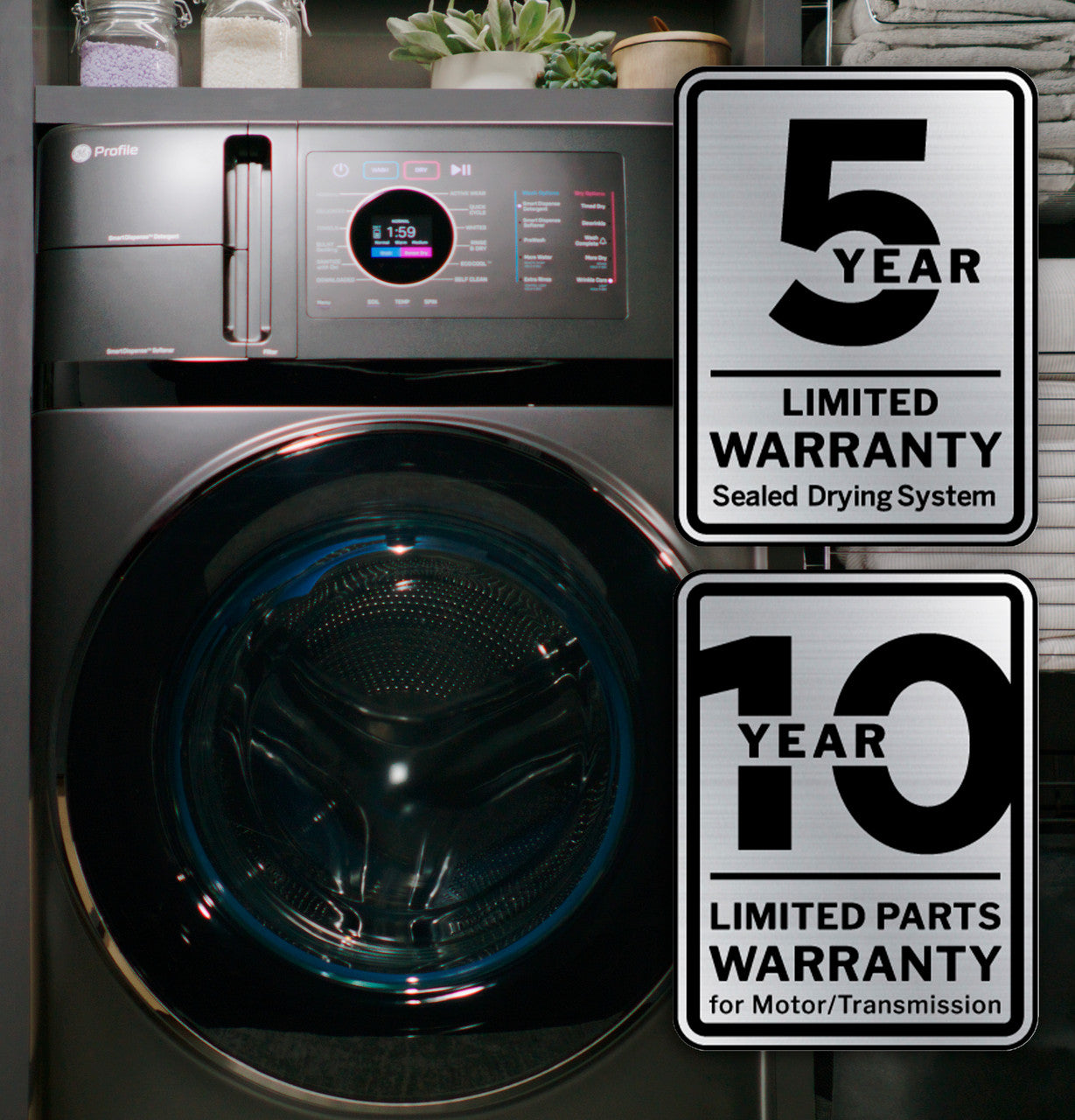 GE Profile™ 4.8 cu. ft. Capacity UltraFast Combo with Ventless Heat Pump Technology Washer/Dryer