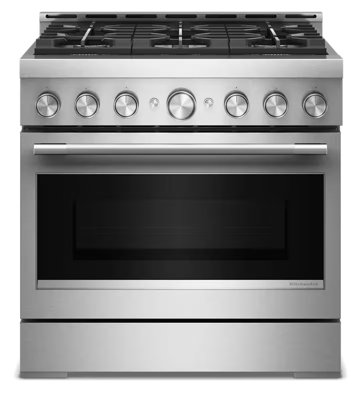 KitchenAid® 36-Inch 6 Burner Commercial-Style Gas Range with No Preheat Air Fry Mode
