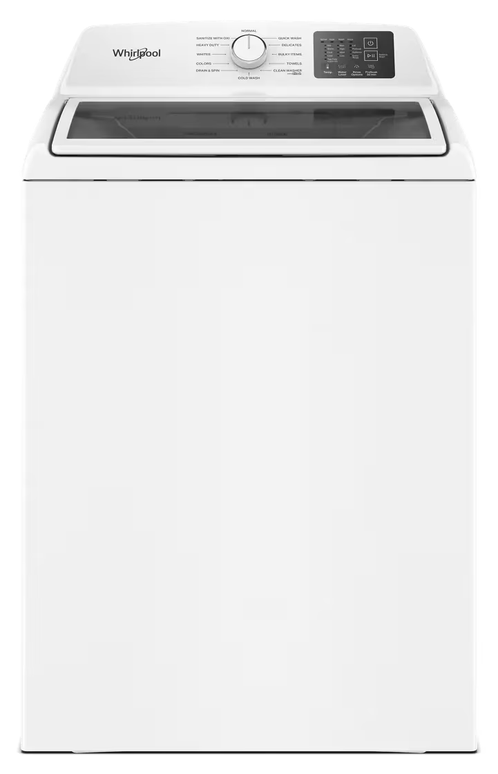 4.3 Cu. Ft. Whirlpool® Top Load Impeller Washer with Quick Wash Cycle and Soft Close Glass Lid