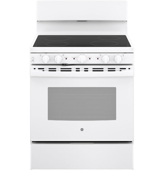 GE 30” Free-standing Electric Radiant Smooth Cooktop Range - White