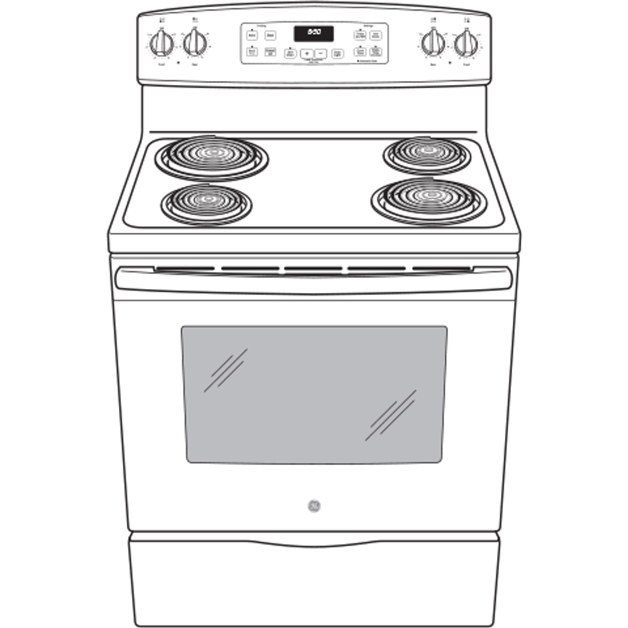 GE® 30" Free-Standing Self-Clean Electric Range