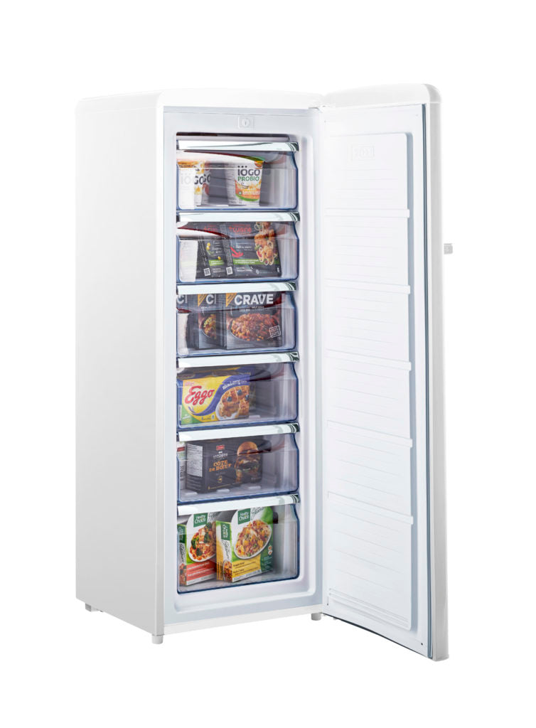 Off-Grid Classic Retro by Unique 6.1 cu. ft. Solar Powered DC Upright Freezer (White)