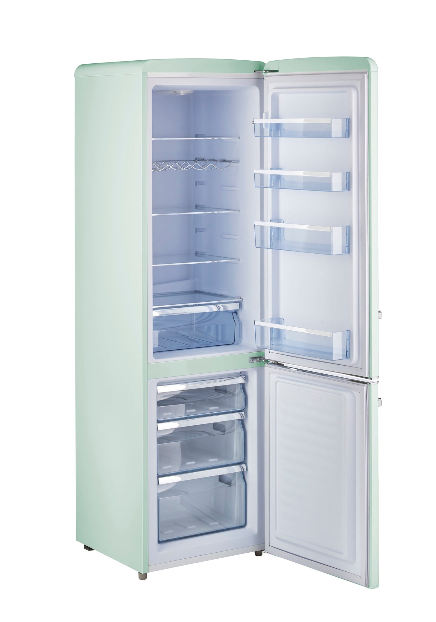 Off-Grid Classic Retro by Unique 10 cu. ft. Solar Powered DC Bottom Mount Refrigerator (Summer Mint Green)