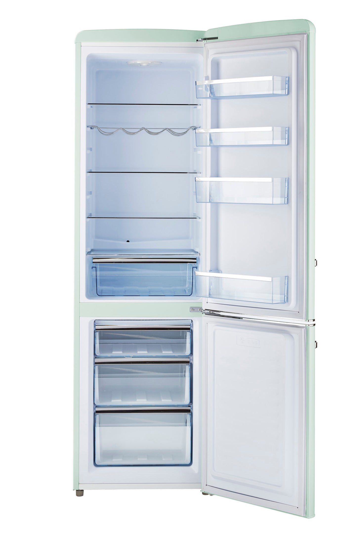 Off-Grid Classic Retro by Unique 10 cu. ft. Solar Powered DC Bottom Mount Refrigerator (Summer Mint Green)