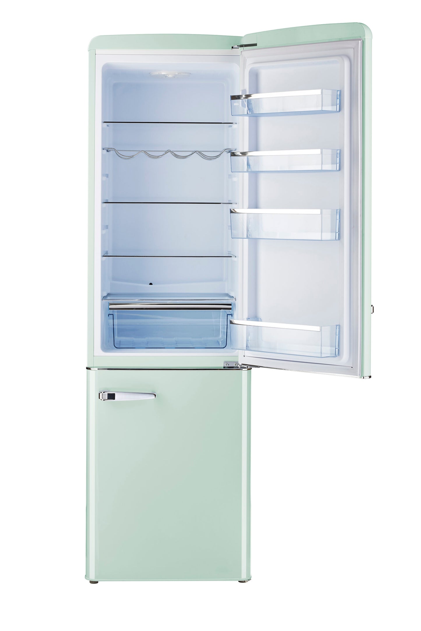 Off-Grid Classic Retro by Unique 10 cu. ft. Solar Powered DC Bottom Mount Refrigerator (Summer Mint Green)