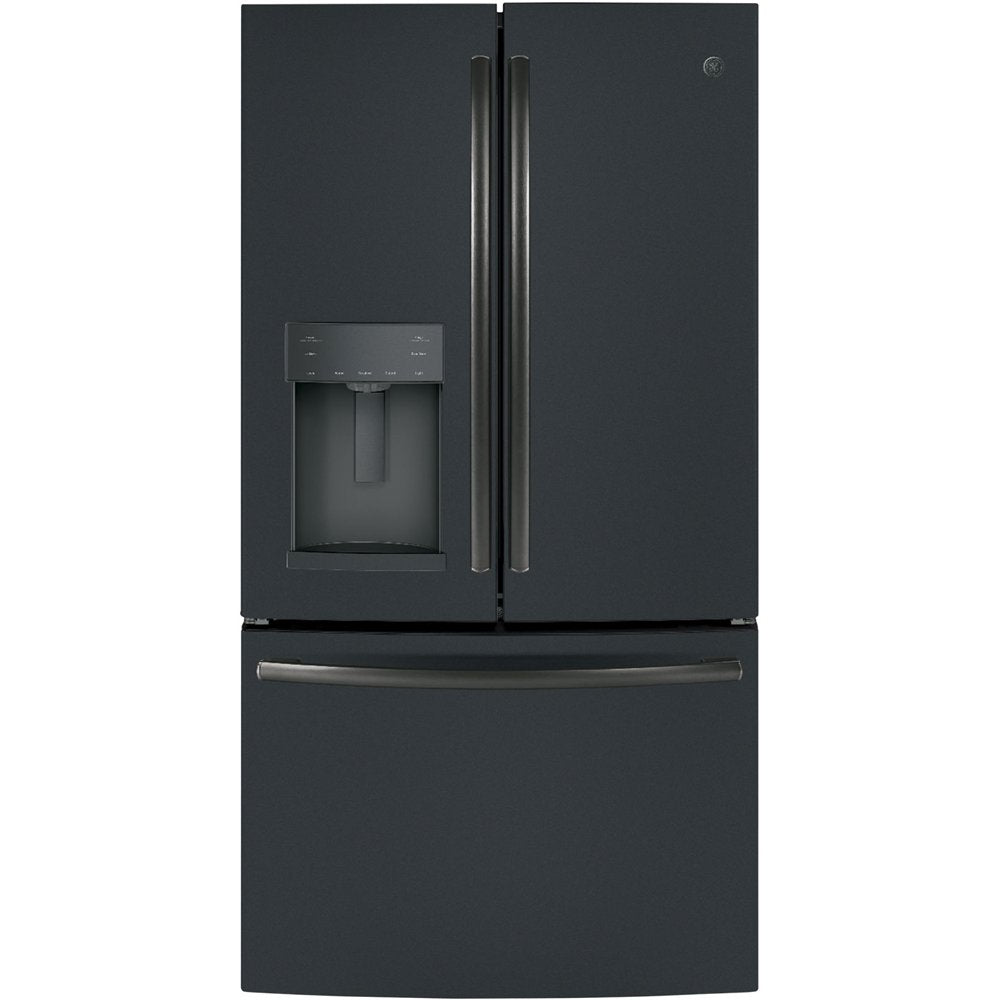 GE - 27.7 Cu. Ft. French Door Refrigerator - Black Slate