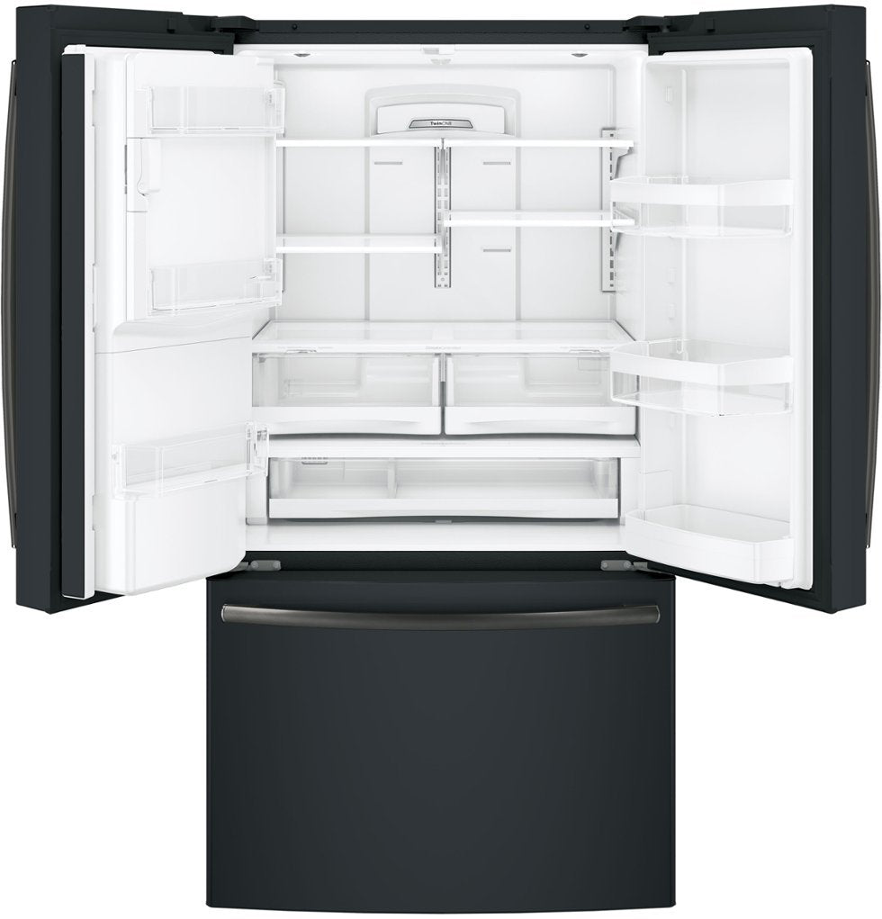 GE - 27.7 Cu. Ft. French Door Refrigerator - Black Slate