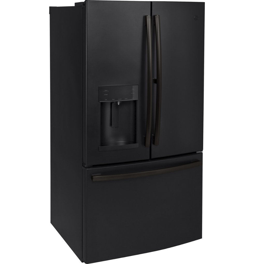 GE - 27.7 Cu. Ft. French Door Refrigerator - Black Slate