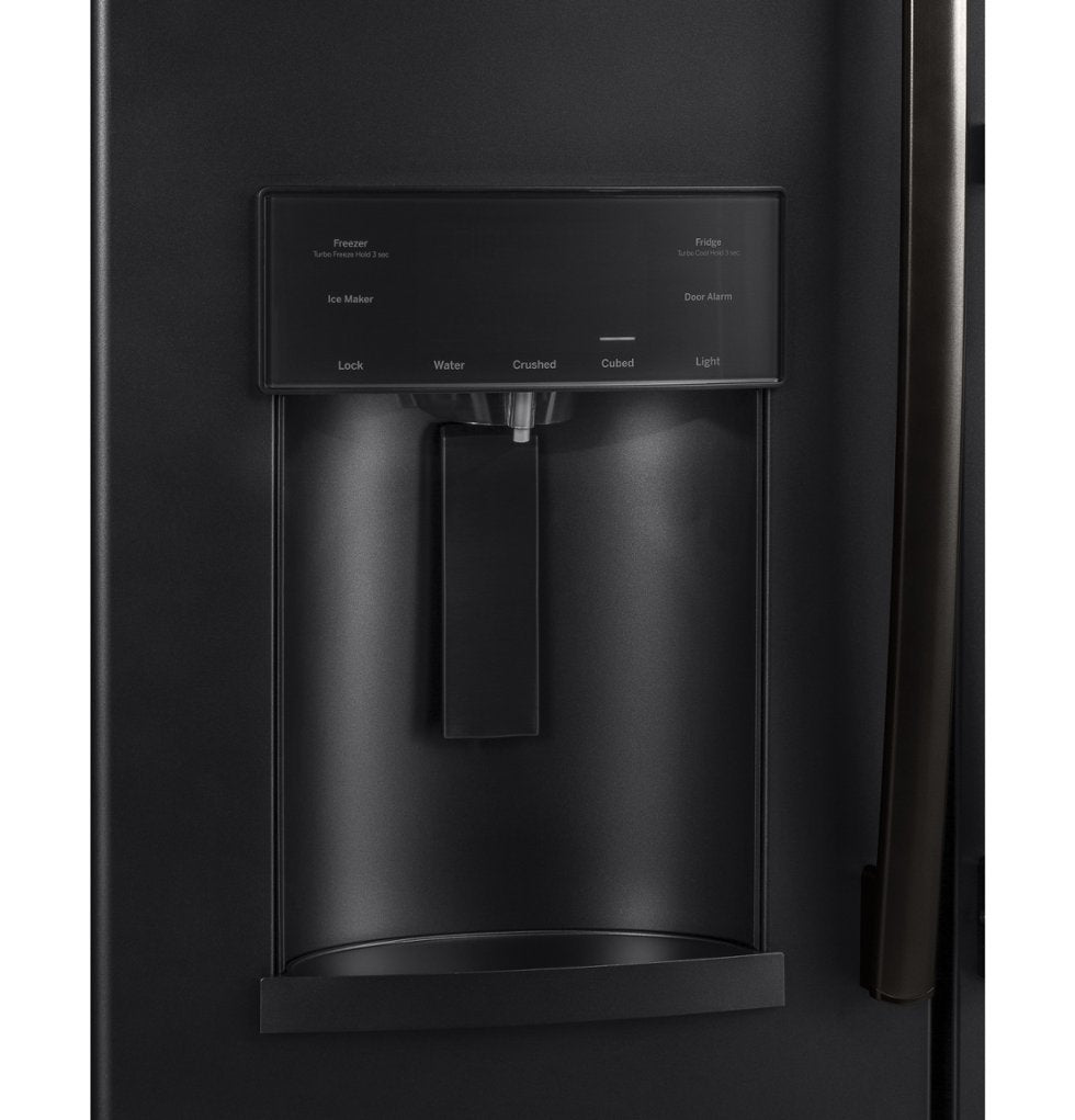 GE - 27.7 Cu. Ft. French Door Refrigerator - Black Slate