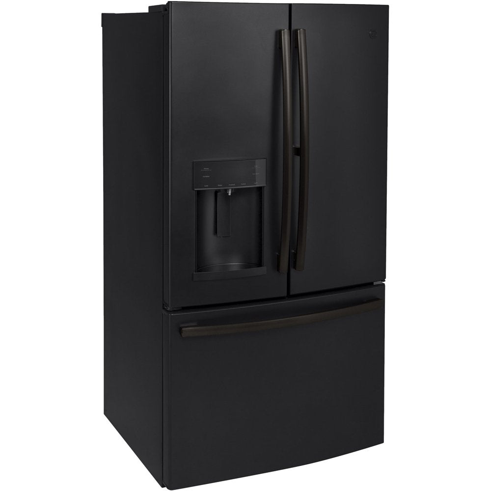 GE - 27.7 Cu. Ft. French Door Refrigerator - Black Slate