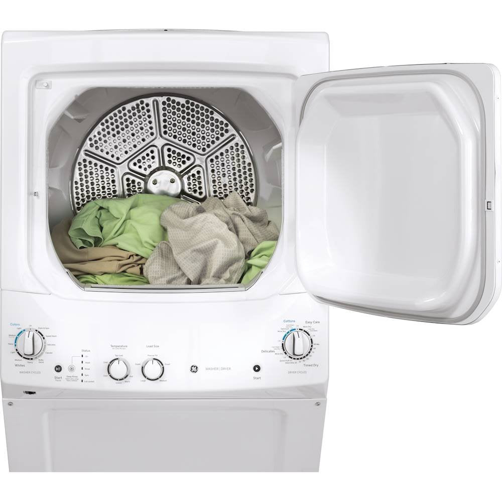 GE Unitized Spacemaker® 3.8 cu. ft. Capacity Washer with Stainless Steel Basket and 5.9 cu. ft. Capacity Gas Dryer