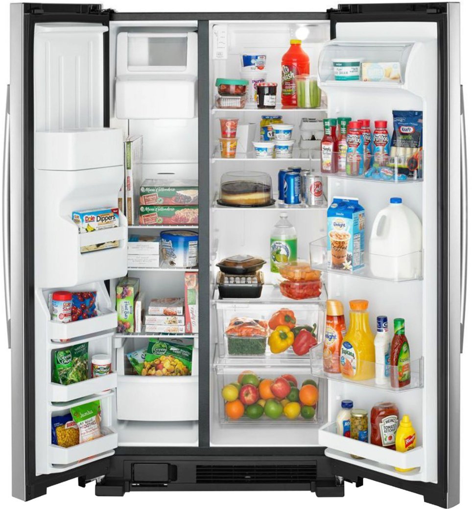 36-INCH SIDE-BY-SIDE REFRIGERATOR WITH DUAL PAD EXTERNAL ICE AND WATER DISPENSER