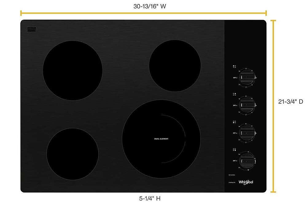 30-inch Electric Ceramic Glass Cooktop with Dual Radiant Element