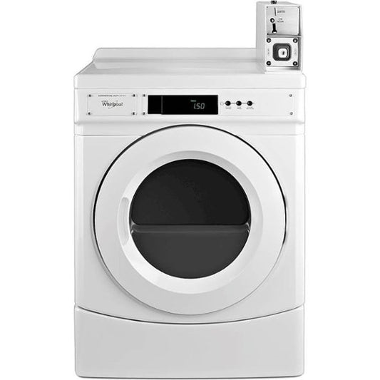 27" Commercial Electric Front-Load Dryer Featuring Factory-Installed Coin Drop with Coin Box