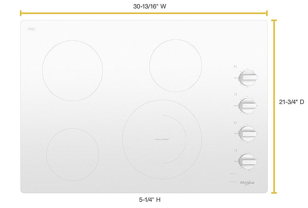 Whirlpool - 30" Built-In Electric Cooktop - White