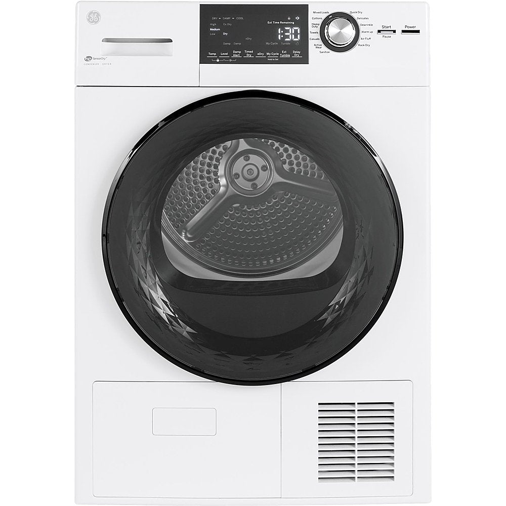 GE® 24" 4.1 Cu.Ft. Front Load Ventless Condenser Electric Dryer with Stainless Steel Basket