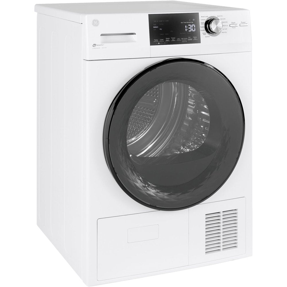 GE® 24" 4.1 Cu.Ft. Front Load Ventless Condenser Electric Dryer with Stainless Steel Basket