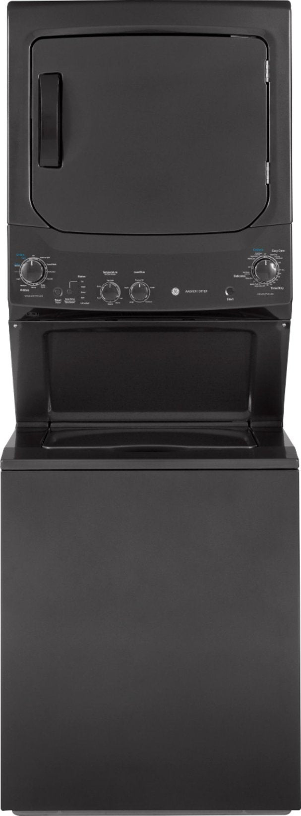 GE - 3.8 Cu. Ft. Top Load Washer and 5.9 Cu. Ft. Electric Dryer Laundry Center - Diamond Gray