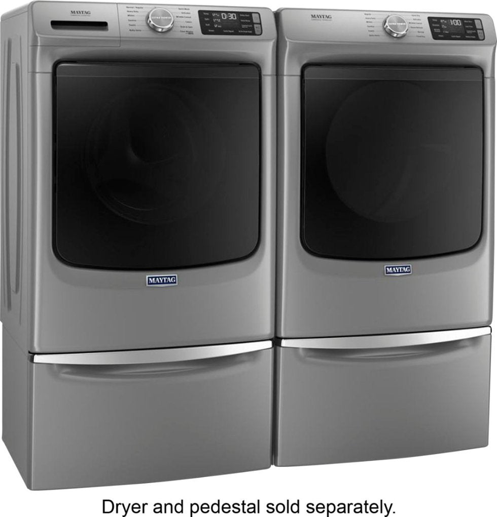 Maytag - 4.8 Cu. Ft. High Efficiency Stackable Front Load Washer with Steam and Fresh Hold - Metallic Slate