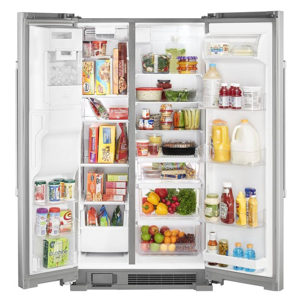 36-Inch Wide Side-by-Side Refrigerator with Exterior Ice and Water Dispenser - 25 Cu. Ft.