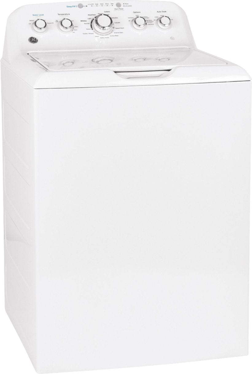 GE - 4.5 cu ft Top Load Washer with Precise Fill, Deep Fill, Deep Clean and Deep Rinse - White on White