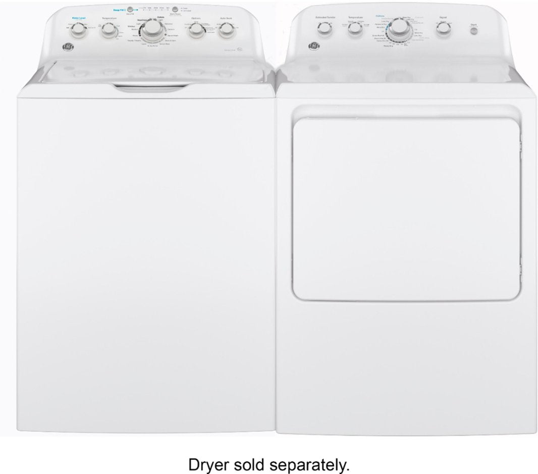 GE - 4.5 cu ft Top Load Washer with Precise Fill, Deep Fill, Deep Clean and Deep Rinse - White on White