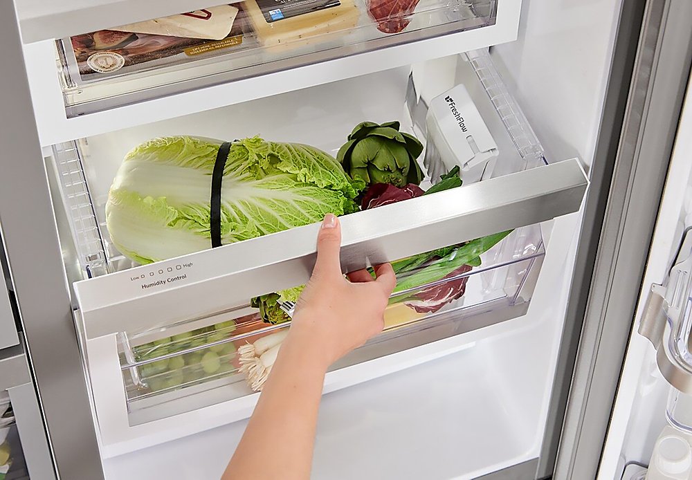 24.8 cu ft. Side-by-Side Refrigerator with Exterior Ice and Water and PrintShield™