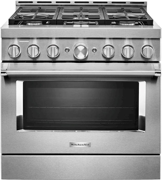 KitchenAid® 36'' Smart Commercial-Style Gas Range with 6 Burners