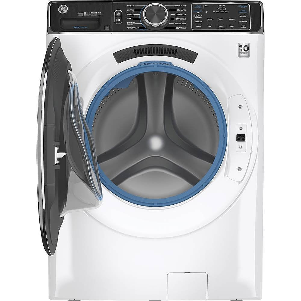 GE - 5.0 Cu Ft High-Efficiency Stackable Smart Front Load Washer w/UltraFresh Vent, Microban Antimicrobial & 1-Step Wash+Dry - White