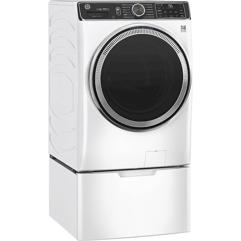 GE - 5.0 Cu Ft High-Efficiency Stackable Smart Front Load Washer w/UltraFresh Vent, Microban Antimicrobial & 1-Step Wash+Dry - White