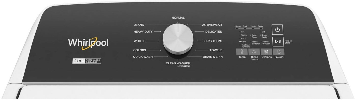 4.7–4.8 Cu. Ft. Top Load Washer with 2 in 1 Removable Agitator