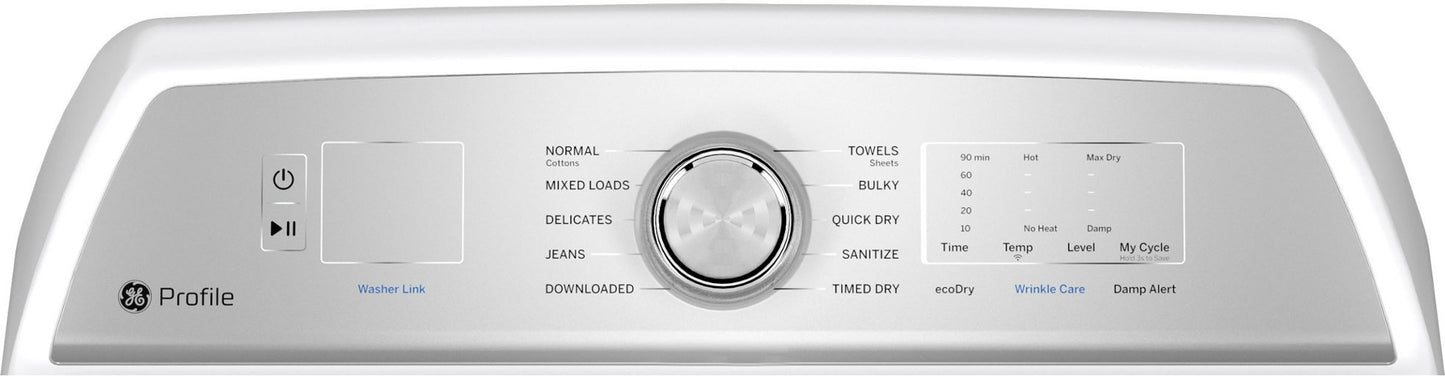 GE Profile™ 7.4 cu. ft. Capacity aluminized alloy drum Electric Dryer with Sanitize Cycle and Sensor Dry