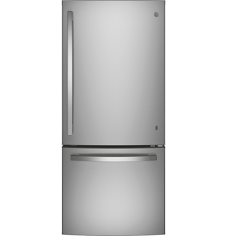 GE - 21.0 Cu. Ft. Bottom-Freezer Refrigerator - Stainless Steel