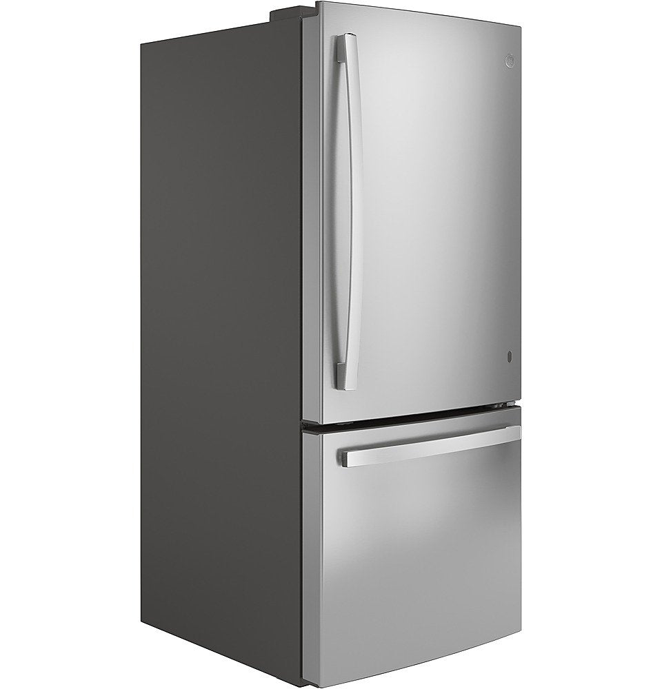 GE - 21.0 Cu. Ft. Bottom-Freezer Refrigerator - Stainless Steel