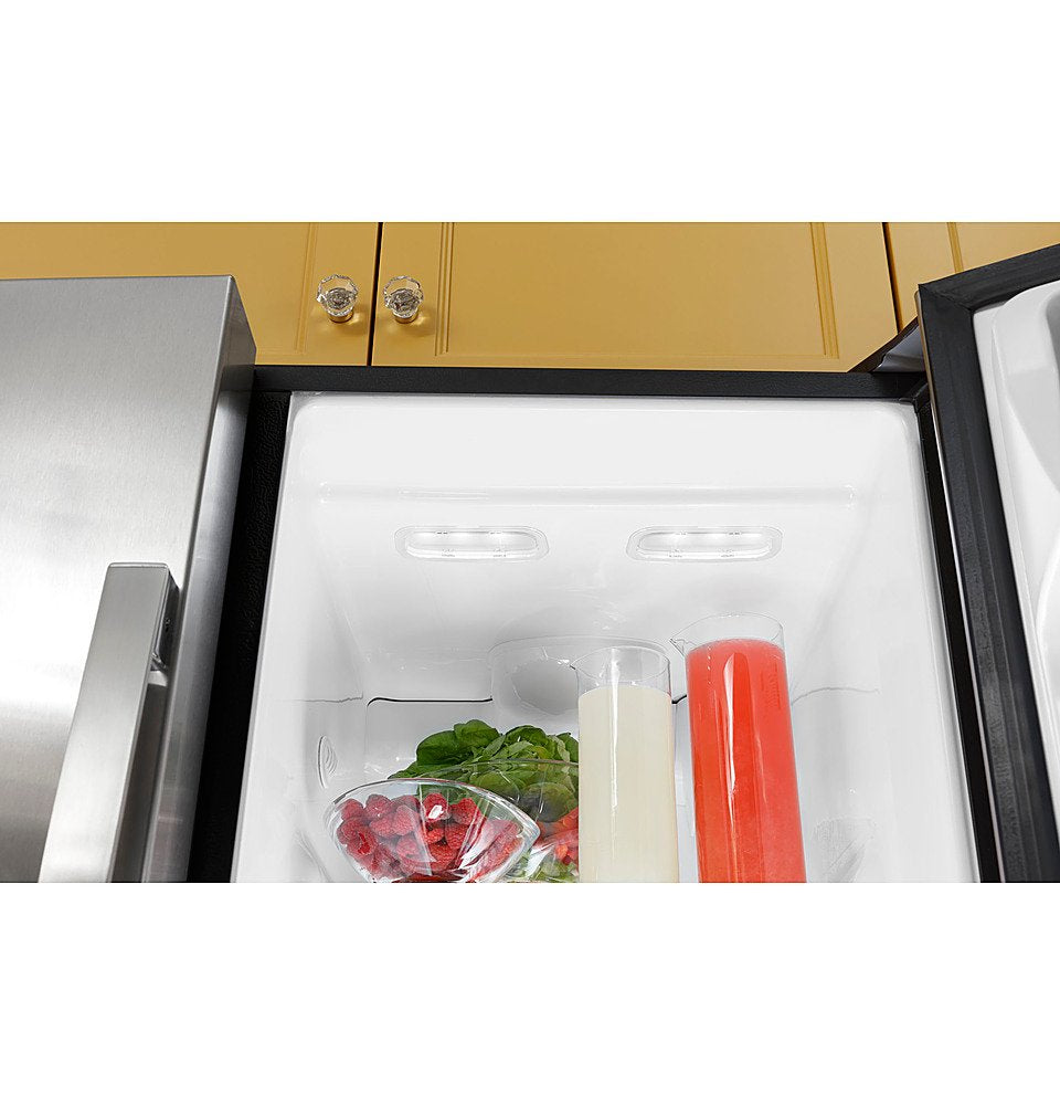 GE - 25.3 Cu. Ft. Side-by-Side Refrigerator with External Ice &amp; Water Dispenser - High Gloss White