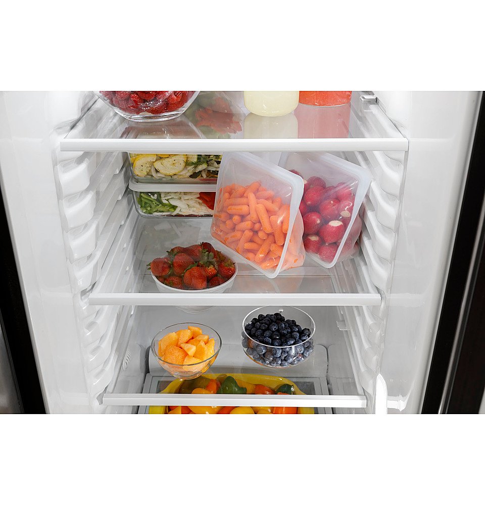 GE - 25.3 Cu. Ft. Side-by-Side Refrigerator with External Ice &amp; Water Dispenser - High Gloss White