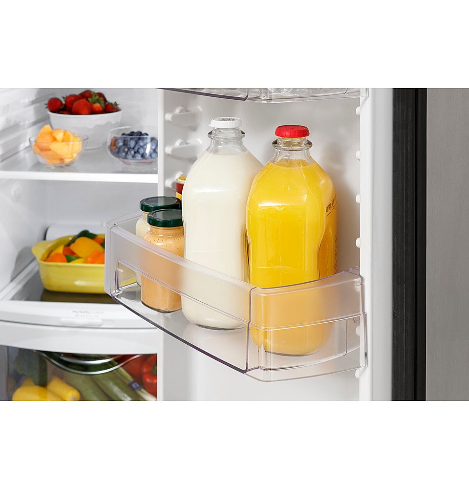 GE - 25.3 Cu. Ft. Side-by-Side Refrigerator with External Ice &amp; Water Dispenser - High Gloss White