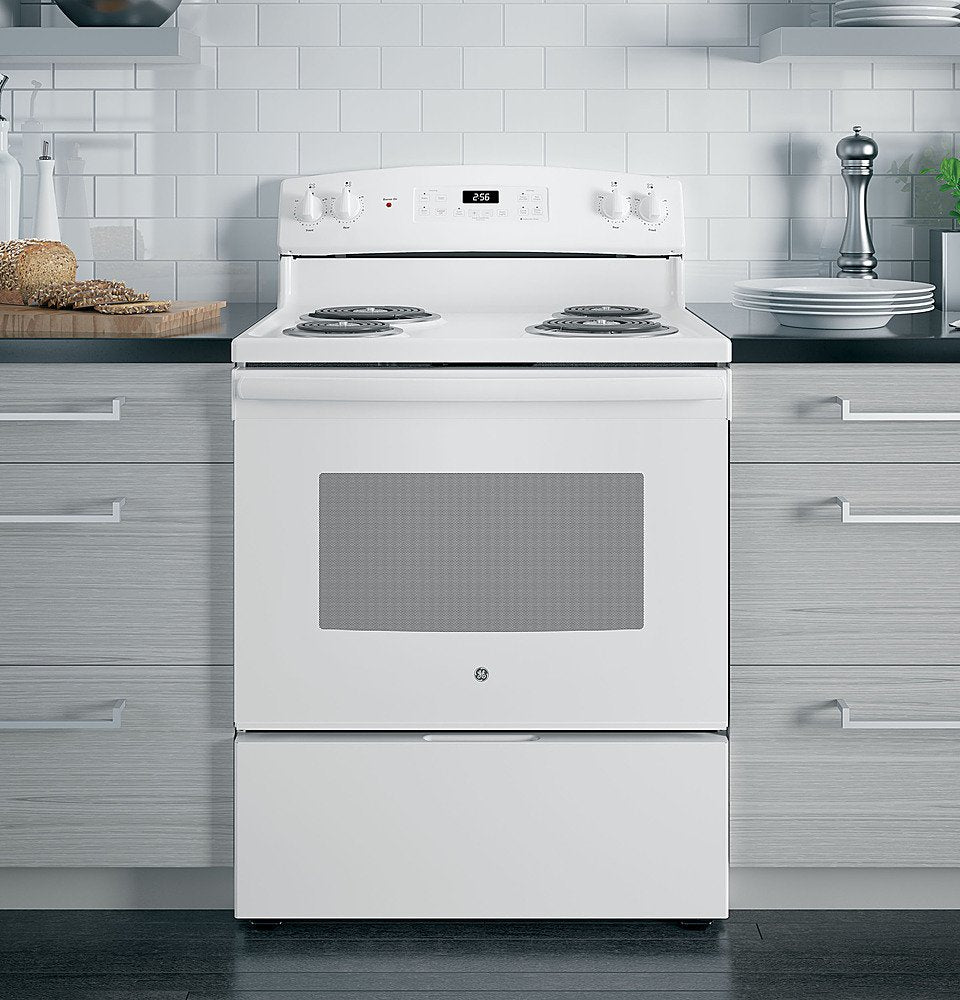 GE - 5.0 Cu. Ft. Self-Cleaning Freestanding Electric Range - White