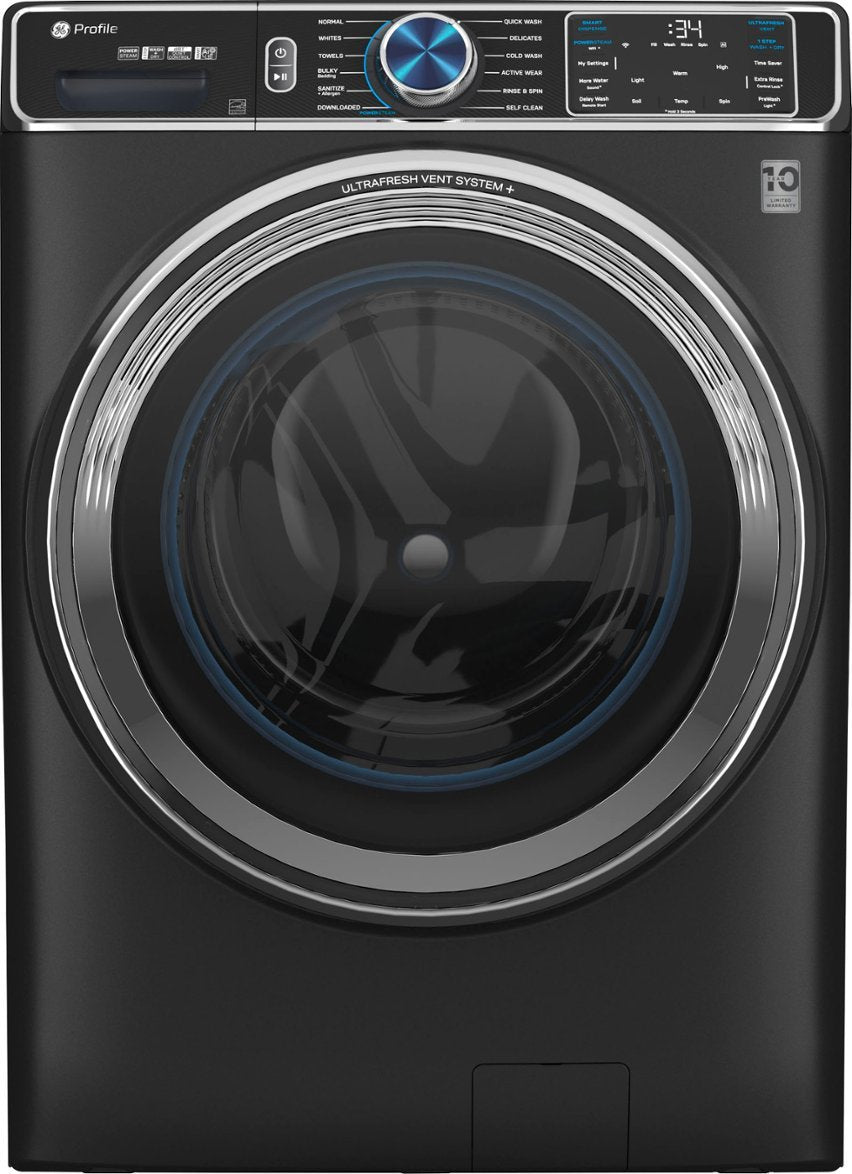 GE Profile - 5.3 cu. ft Smart Front Load Steam Washer w/ SmartDispense, UltraFresh Vent System & Microban Antimicrobial Technology - Carbon Graphite