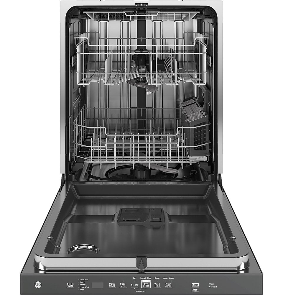 GE - Top Control Built-In Stainless Steel Tub Dishwasher with 3rd Rack, Santize Cycle, and 45 dBA - White