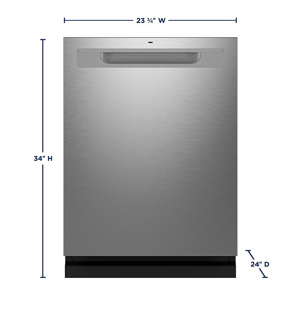 GE - Top Control Fingerprint Resistant Dishwasher with Stainless Steel Interior and Sanitize Cycle - Stainless Steel