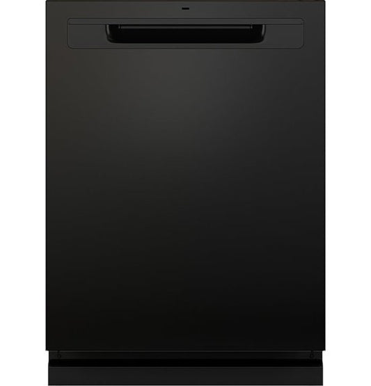 GE - Top Control Dishwasher with Standless Steel Interior and Santize Cycle - Black