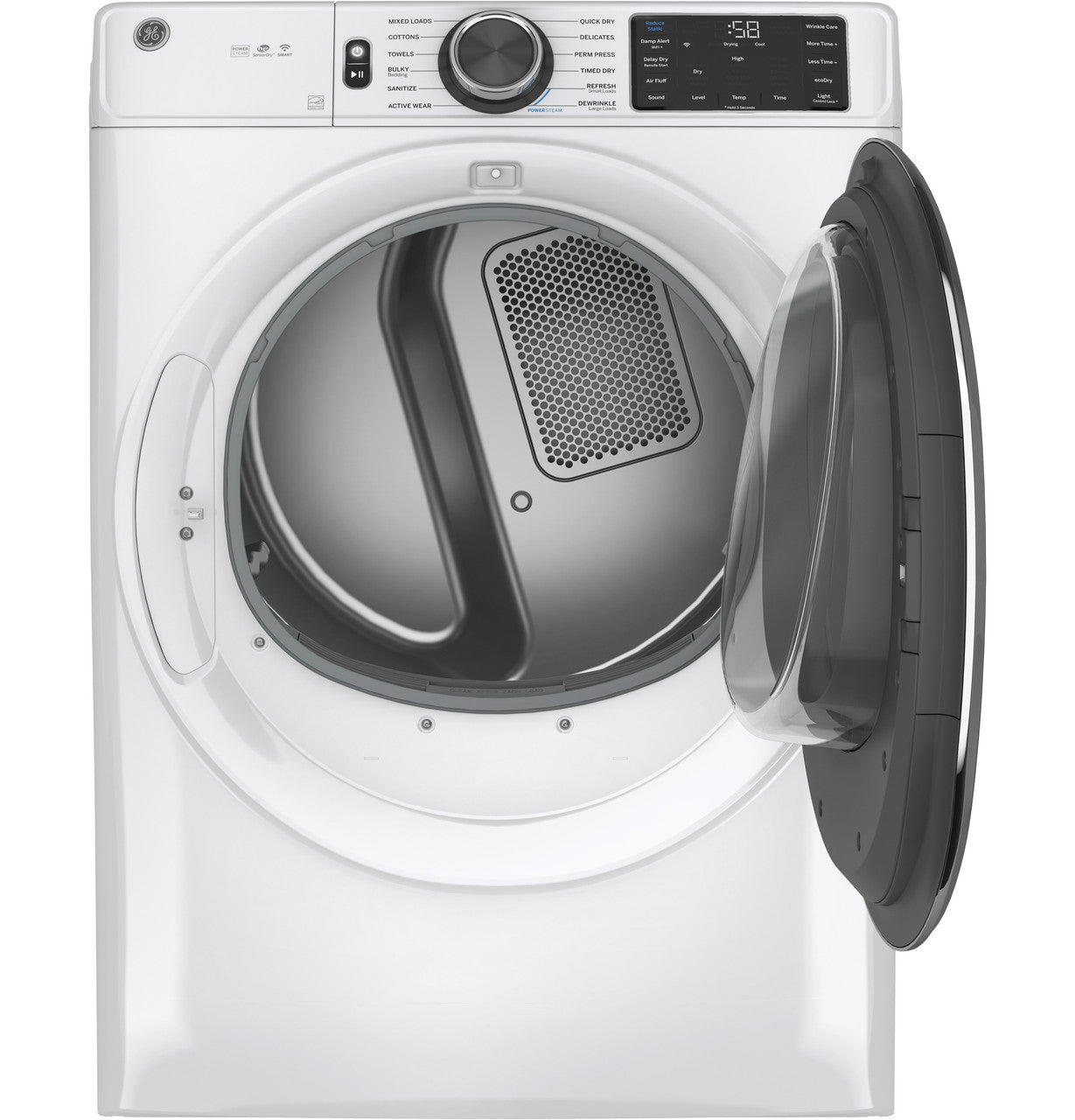 GE® 7.8 cu. ft. Capacity Smart Front Load Electric Dryer with Steam and Sanitize Cycle