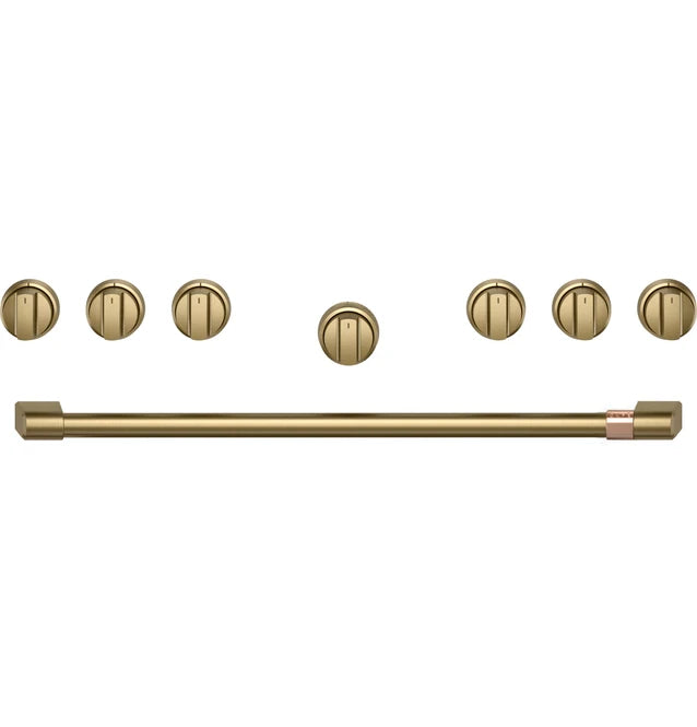 CAFÉ™ 36" Brushed Brass Handle & Knob Set for Pro Range and Rangetop