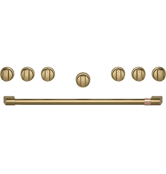 CAFÉ™ 36" Brushed Brass Handle & Knob Set for Pro Range and Rangetop