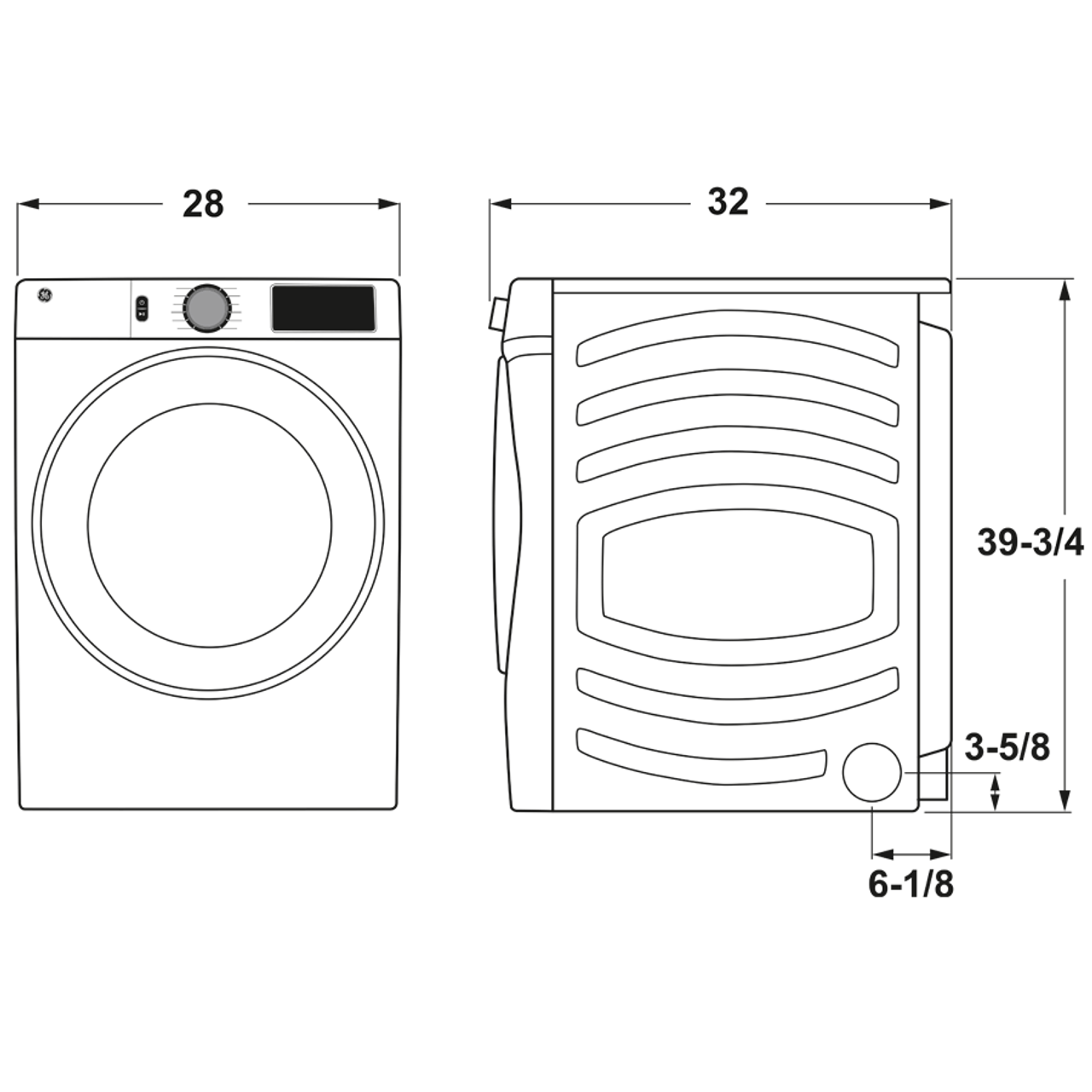 GE® 7.8 cu. ft. Capacity Smart Front Load Electric Dryer with Steam and Sanitize Cycle