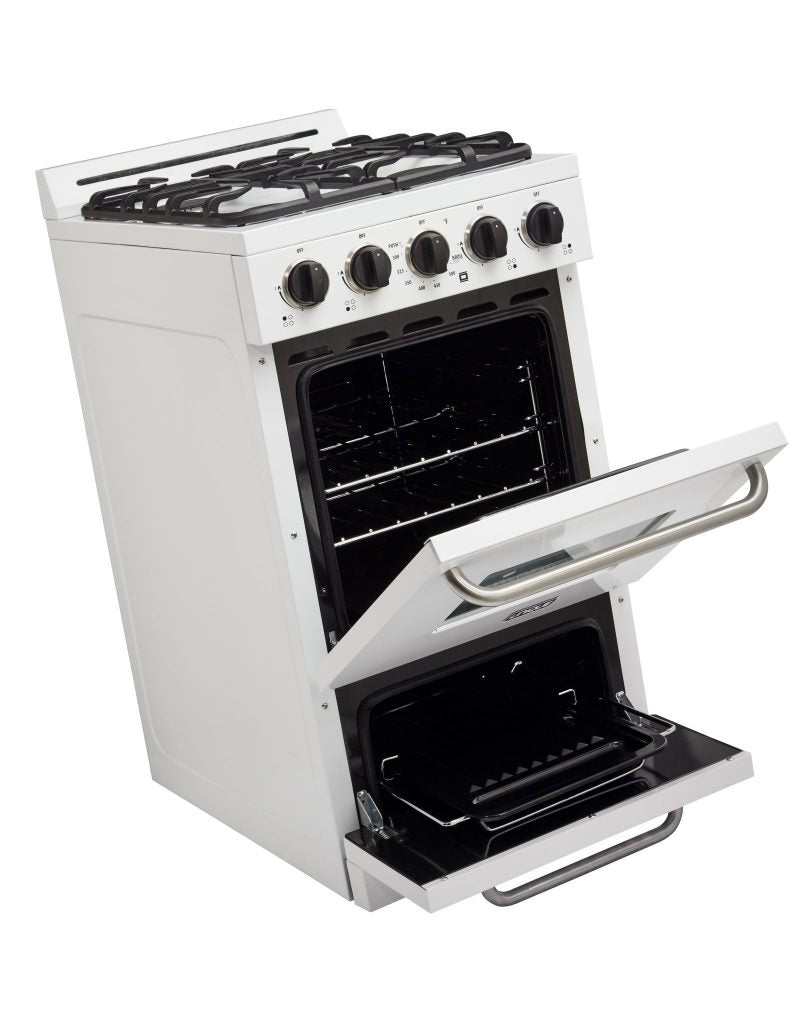 Off-Grid by Unique 20” Propane Range (Battery Ignition) (White)