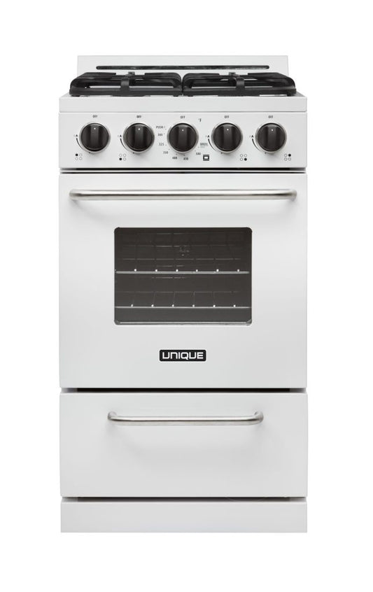 Off-Grid by Unique 20” Propane Range (Battery Ignition) (White)
